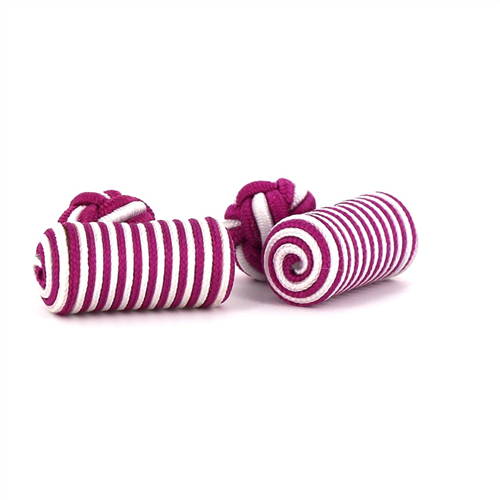 Gemelli a barile fucsia e bianco
