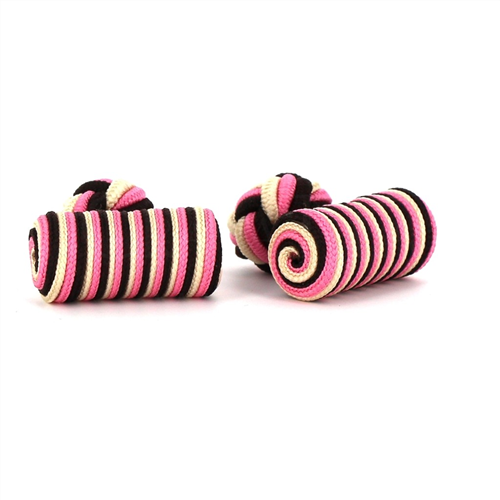 Gemelli a barile nero, madreperla e rosa