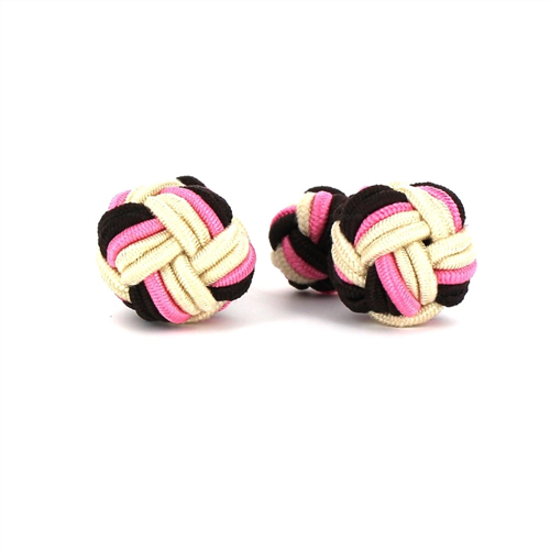 Gemelli Grande Sfera Nero, Madreperla e Rosa