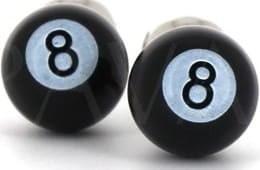 Gemelli da biliardo neri a forma di palline numero 8