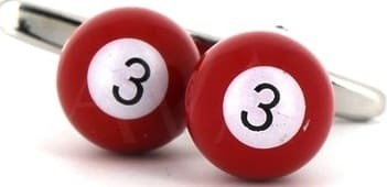 Gemelli da biliardo rosso a forma di palline 3