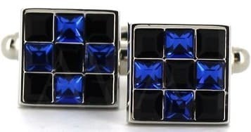 Gemelli Quadrati con Cristalli Blu I
