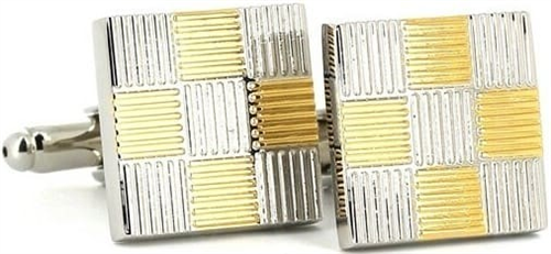 Gemelli Quadrati Argento e Oro