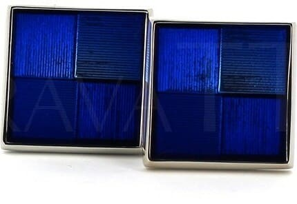 Gemelli Smaltati 4 Quadrati Blu