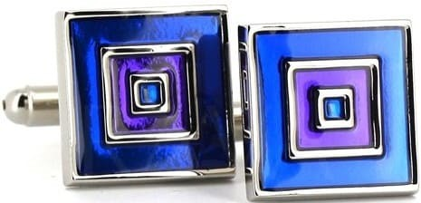 Gemelli smaltati blu e lilla