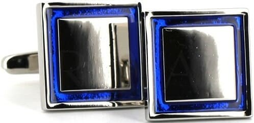 Gemelli Quadrati Smaltati Blu
