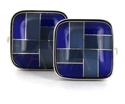 Gemelli Quadrati Smaltati Blu III