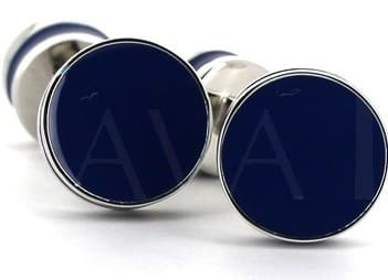 Gemelli smaltati doppia sfera blu navy