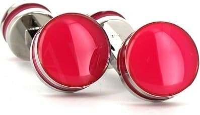 Gemelli smaltati a doppia sfera fucsia