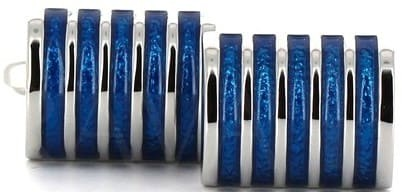 Gemelli Smaltati Righe Blu II