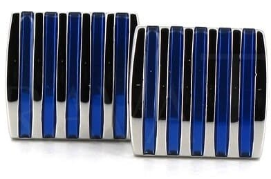 Gemelli a righe blu smaltati III