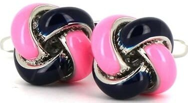 Gemelli Nodi Blu Marino e Rosa