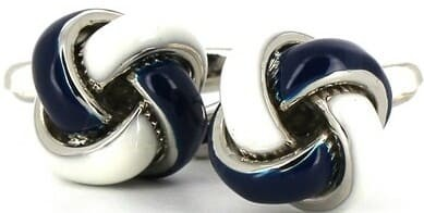 Gemelli Nodi Bianchi e Blu Navy
