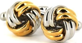 Gemelli a nodo d'oro e d'argento a righe II