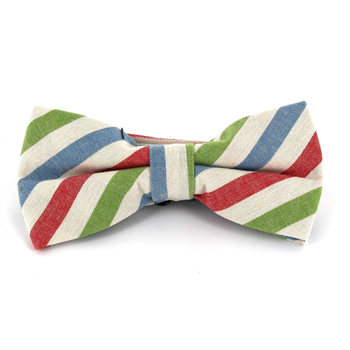 Papillon in Cotone a Righe Multicolori