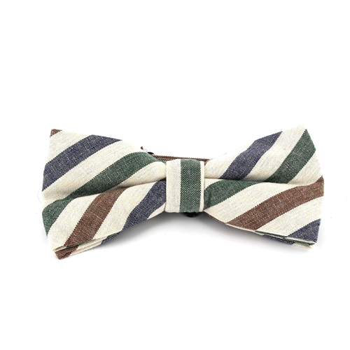 Papillon in Cotone a Righe Multicolori