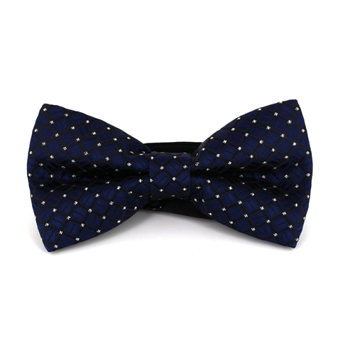 Papillon Blu Navy a Quadri e Pois