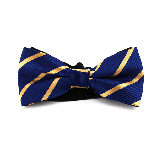 Papillon Blu Navy a Righe Dorate