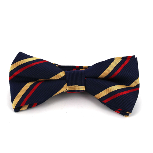 Papillon Blu Navy a Righe Rosse e Oro
