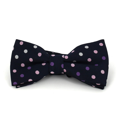 Papillon Blu Scuro a Pois Multicolori