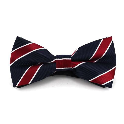 Papillon Blu Scuro a Righe Bordeaux