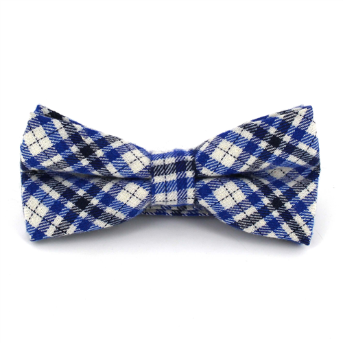 Papillon a Quadri Bianco, Blu e Nero