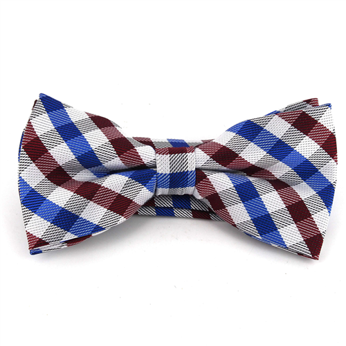 Papillon a Quadri Bianco, Blu e Rosso