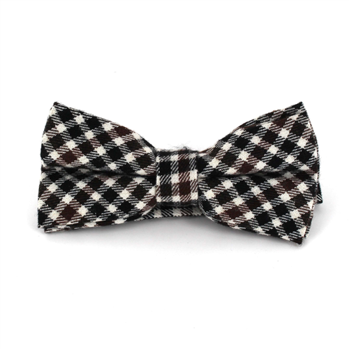 Papillon a Quadri Bianco, Marrone e Nero