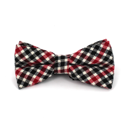 Papillon a Quadri Bianco, Rosso e Nero
