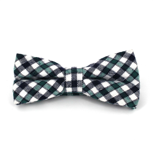 Papillon a Quadri Bianco, Verde e Nero