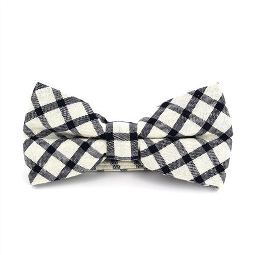 Papillon a Quadri Bianco e Blu Scuro