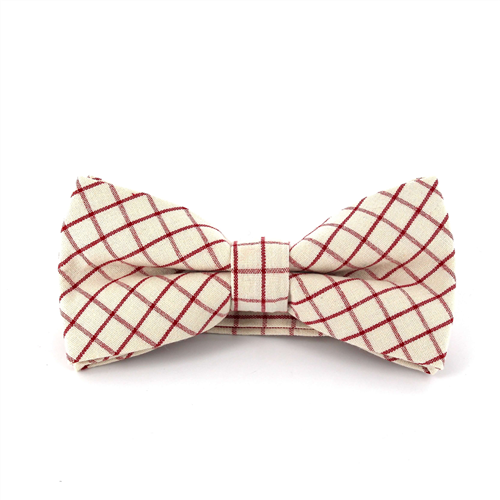 Papillon a Quadri Bianco e Rosso