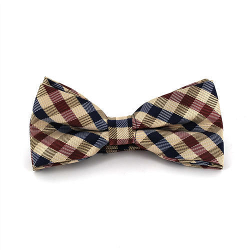 Papillon a Quadri Dorato, Granata e Blu