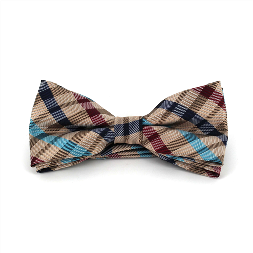 Papillon a Quadri Dorato, Granata e Blu