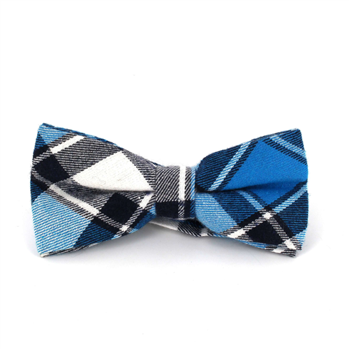 Papillon a Quadri Scozzesi Blu e Bianco
