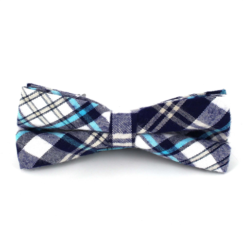 Papillon a Quadri Scozzesi Blu e Bianco