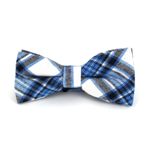 Papillon a Quadri Scozzesi Blu e Bianco