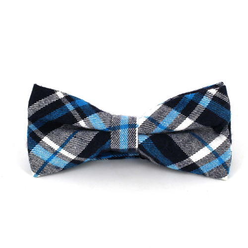 Papillon a Quadri Scozzesi Blu e Bianco