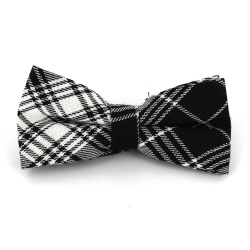 Papillon a quadri scozzesi bianco e nero