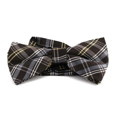Papillon a quadri scozzesi marrone e bianco