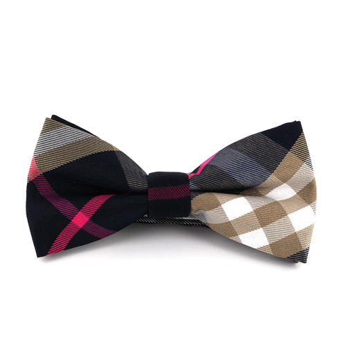 Papillon a quadri scozzesi nero e marrone