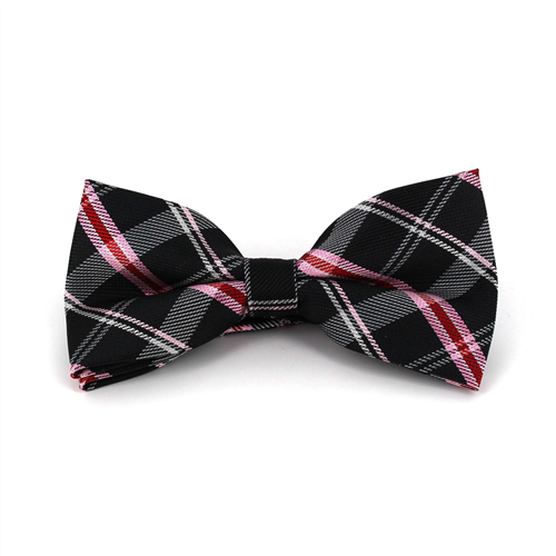 Papillon a quadri scozzesi nero e rosa