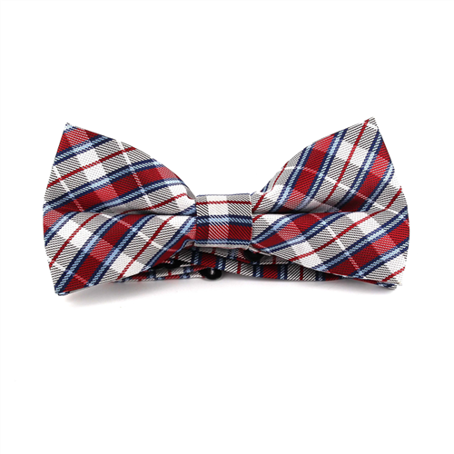 Papillon a quadri scozzesi rosso e bianco