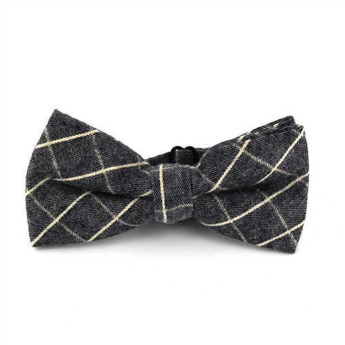 Papillon a Quadri Grigio e Bianco