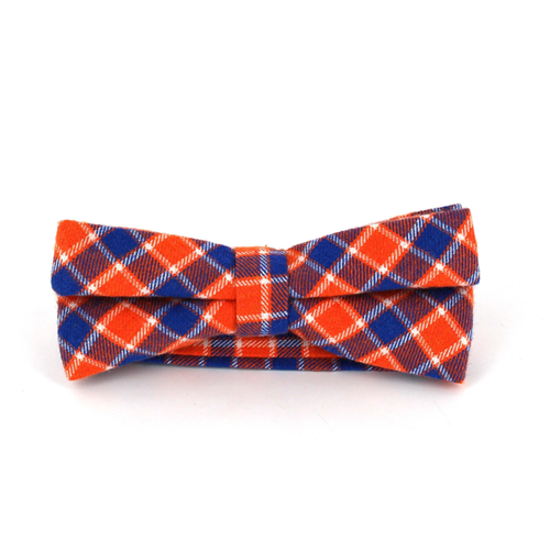 Papillon a Quadretti Arancione e Blu Scuro