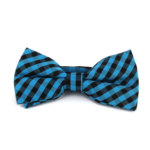 Papillon a quadri Vichy blu e nero