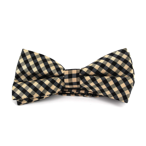 Papillon a quadretti Vichy beige e nero