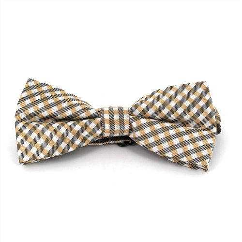 Papillon a quadretti vichy dorato e bianco