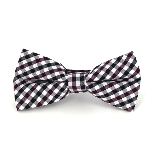 Papillon a quadri Vichy viola e nera