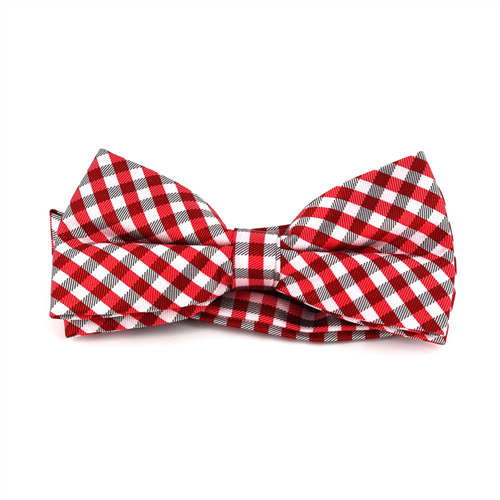 Papillon a quadri vichy rosso e bianco